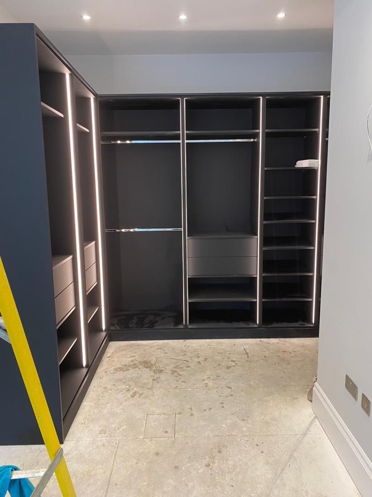 Sleek Black Fitted Wardrobes